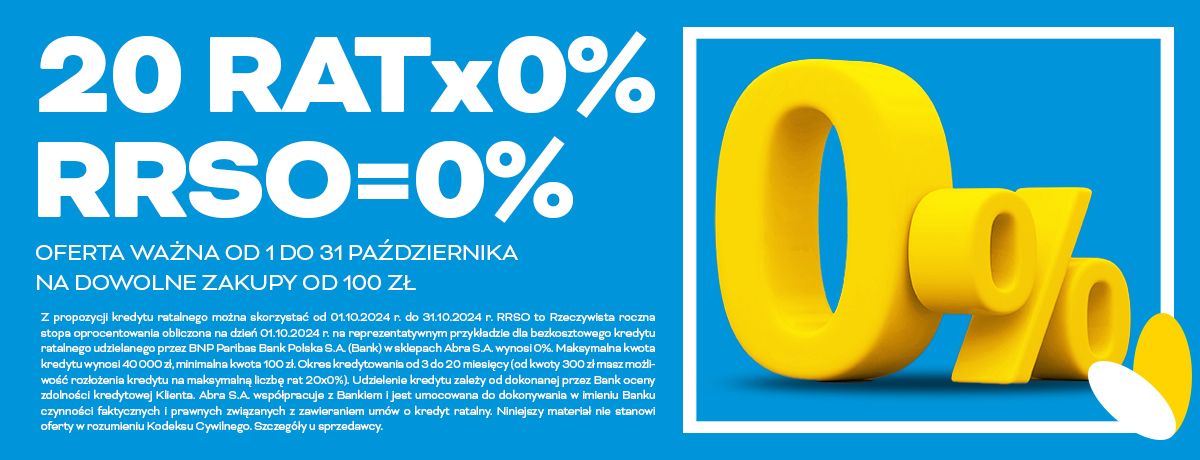 Raty 20x0% na dowolne zakupy od 100 zł
